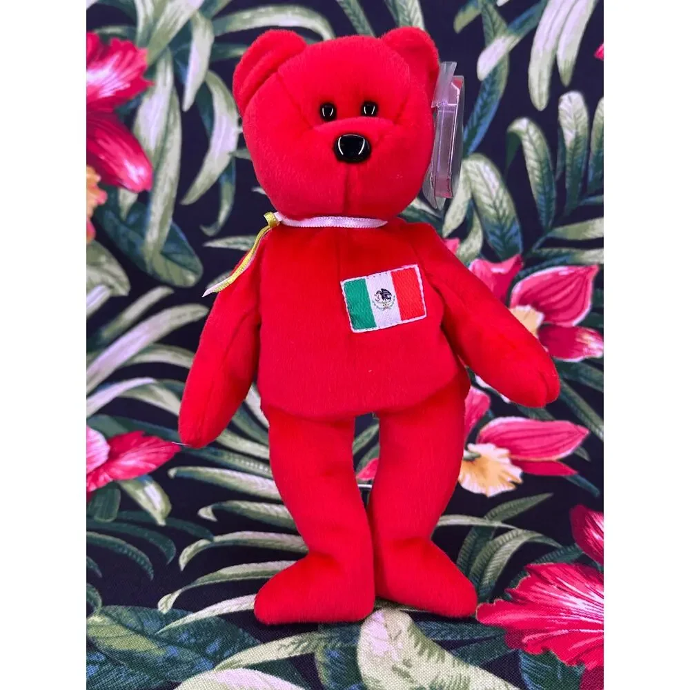 Vintage 1999 Red Ty Beanie Babies Osito Mexico ReflectiveTag